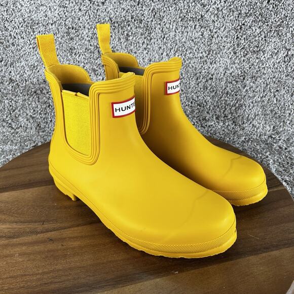 Hunter Original Chelsea Boot Women's Size 9 Short Waterproof Yellow Rain Boots - Picture 1 of 13